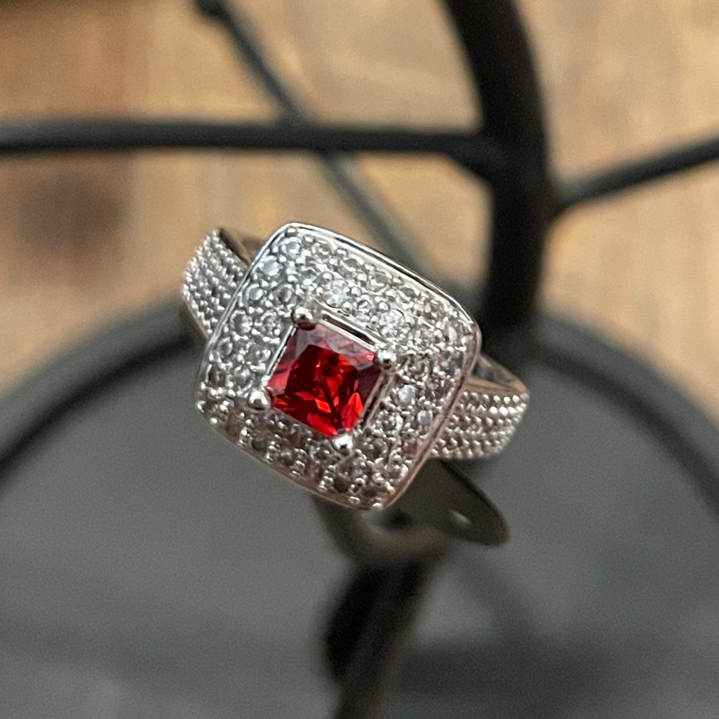 Square-Shaped Ruby Ring